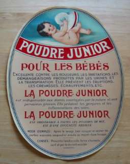 Old 1930s French BABY POWDER Advertising SIGN  