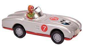   style retro Racer KEY WIND UP race car SPINNING VISIBLE MOTOR  