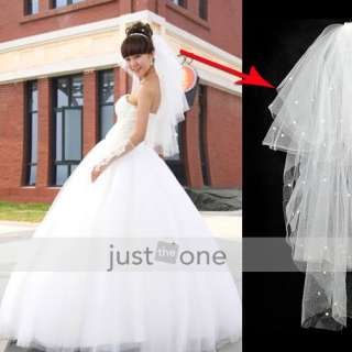 4T Cascade Pearl Bridal Veil f. Wedding dress white  