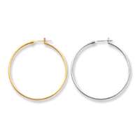 Brand New 14k Yellow and White Gold Hoop Earrings Set  