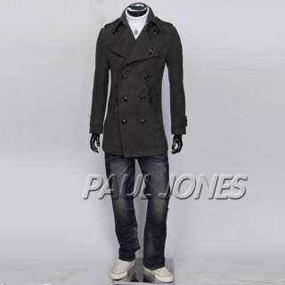 New Style Mens Double breasted coats/jackets/peacoat slim designed 