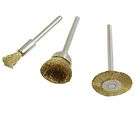 3Pc Brass Wire Wheel Brush Suit Rotary Tool & Dremel Diameters 22, 15 