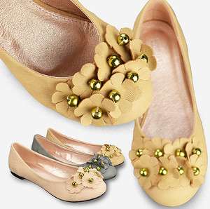 Hottest Stlye Flats Womens Shoes Flower Designed Elegant Round Toe 