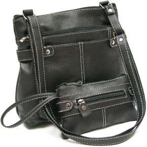   Genuine Leather Shoulder Bag Cross Body Medium Purse Wristlet Set NW
