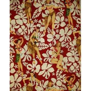  Fabric   Aloha by Alexander Henry on Red Pareo Arts, Crafts & Sewing