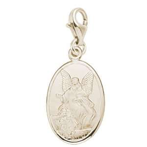Rembrandt Charms Guardian Angel Charm with Lobster Clasp, 10K Yellow 