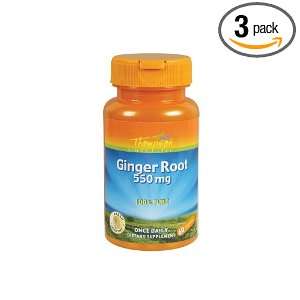  Thompson Ginger Root Capsules, 550 Mg, 60 Count (Pack of 3 