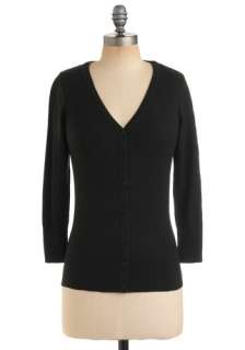 Charter School Cardigan in Black   Black, Buttons, Work, Casual, 3/4 