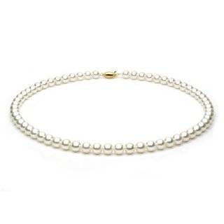   7mm White Akoya SaltWater Cultured Pearl Necklace: Jewelry: 