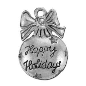  22mm Happy Holidays Ornament Pewter Charm: Arts, Crafts 
