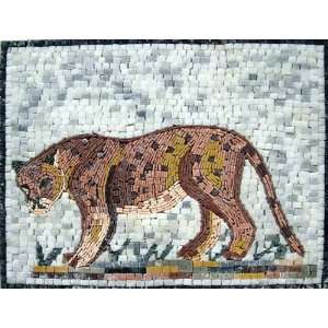  12x16 Tiger Marble Mosaic Stone Art Tile Wall Decor: Home 