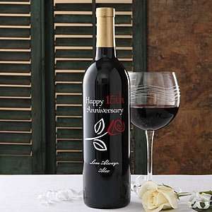    Personalized Anniversary Wine Bottles   Rose