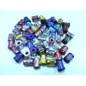  20 Aluminum Metal Tube Beads assorted Colors 10mmx7mm 
