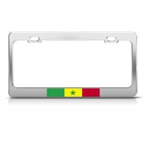  Senegal Flag Chrome Country license plate frame Stainless 