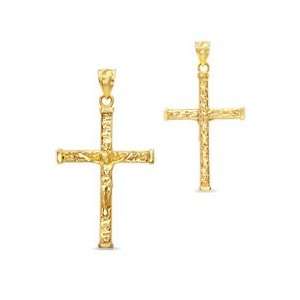   Greek Key Crucifix Charm in 10K Gold 10K RELIGIOUS CHARMS Jewelry