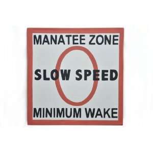 Manatee Zone Sign Tin Animal Square 11.5 Warning Ocean Boat Nautical 