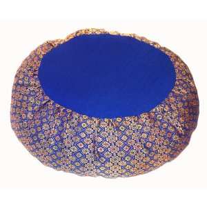  Round Zafu Meditation Cushion   Jewel Brocade   Royal Blue 