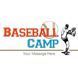  3x6 Vinyl Banner   Baseball Camp Message 