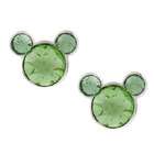   com Disneys Mickey Mouse Sterling Silver Light Green Crystal Earrings