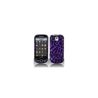 Purple with Black Leopard Pattern Design Snap on Hard Skin Shell 