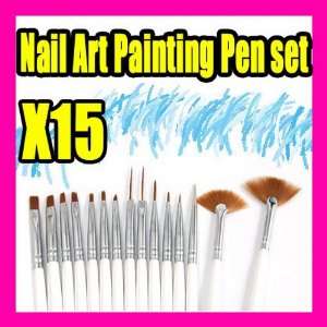  15 Nail Art Design Painting Pen Brush Set 041 Beauty