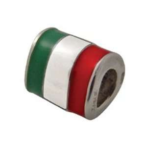 Zable Sterling Silver Italy Flag Bead: Jewelry