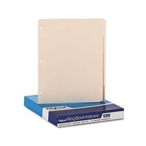  Three Hole Punched Index for Binder, 1/5 Cut, 5 Tab 