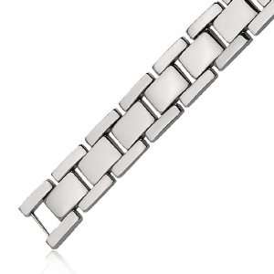  Mens High Polished Titanium Link Bracelet Jewelry