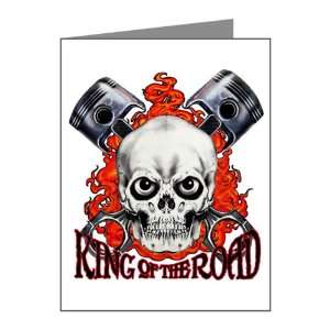  Note Cards (10 Pack) King of the Road Skull Flames and 