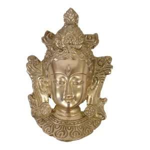 Goddess Tara Solid Brass Mask / Wall Hanging 4H