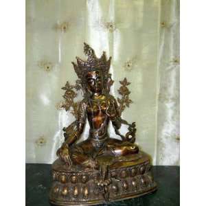 Huge Tara Statue Buddhist Savior goddess Brass Sculpture India 