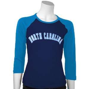   (UNC) Navy Ladies Gate 3/4 Sleeve Raglan T shirt