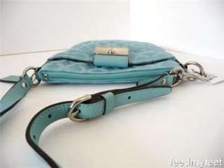 Coach 43642 Kristin Turquoise Silver Op Art Messenger Bag Swingpack 