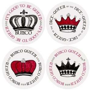 Bunco Queen Drink Coasters and Holder   Style XVTR40 