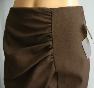 Etro Ruched Herringbone Wool Skirt 48 14 $595  
