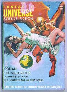 1957 FANTASTIC UNIVERSE Conan The Victorious by de Camp  