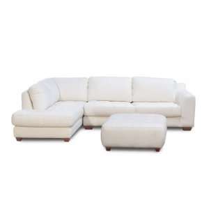  Diamond Sofa 2 Piece White Leather Sectional Sofa with 