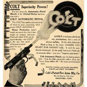   Ad Automatic Pistol Target Shooting Colt Guns Ammo   Original Print Ad