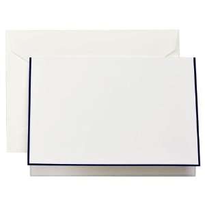  Crane & Co. Regent Blue Hand Bordered Pearl White Notes 
