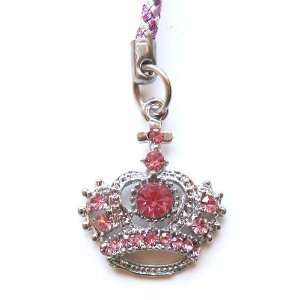   Mobile Camera Charm Strap Beautiful Pink Crown Tiara 