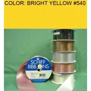   SINGLE FACE SATIN RIBBON Bright Yellow #540 1/4~USA 