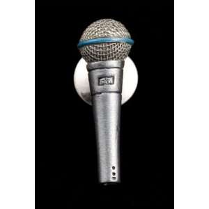  Beta 58 Microphone Pin   Pewter Musical Instruments