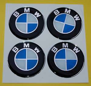 BMW 4 Stück 60mm Aufkleber SILIKON Emblem Felgenaufkleber Logo 