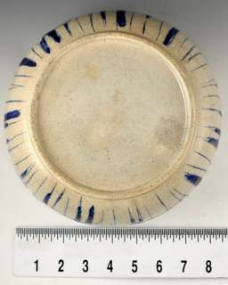 Antique Chinese/Japanese/Korean? Pottery Bowl Blue Drip Glaze Iris 