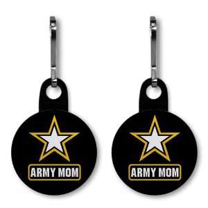 Salute to US Military ARMY MOM on a 2 Pack of 1 inch Zipper Pull Charm 