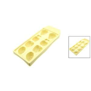   Yellow Fruit Style Hard Plastic Ice Cube Mold Tray