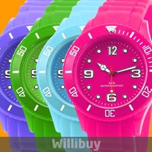   Geneva Armbanduhr/Uhr Analog Quarz Mode Silikon Watch XXL 40MM U VS024