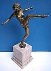 signed bruno zach austrian bronze statue of woman dancing c1930