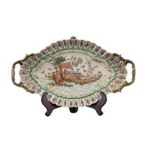  Oval Platter with Bronze Handle Fortune Valley Decorative 