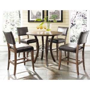  Cameron 5 piece Counter Height Round Wood Dining Set With 